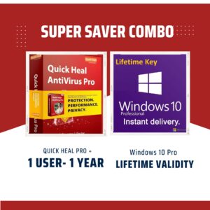 Windows 10 Pro + Quick Heal Pro 1 User - 1 Year (Keys)